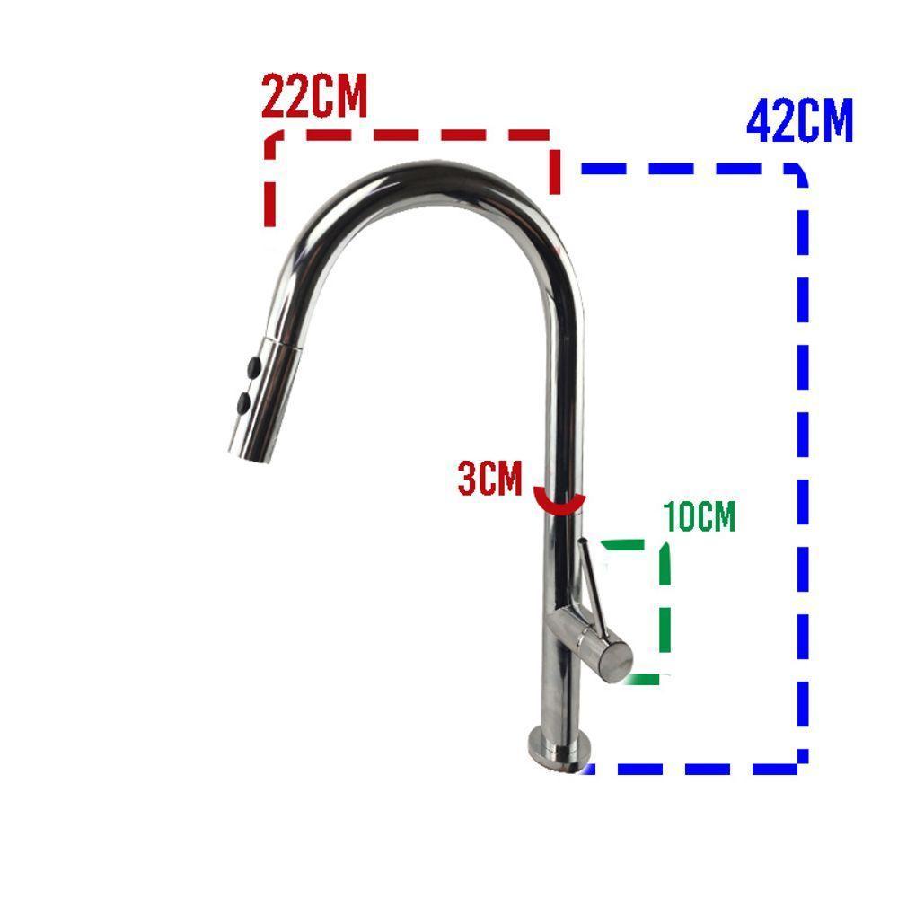 Torneira Gourmet Ducha Retratil Cozinha Bancada 2 Modos De Jato Monocomando Quente Frio - 12