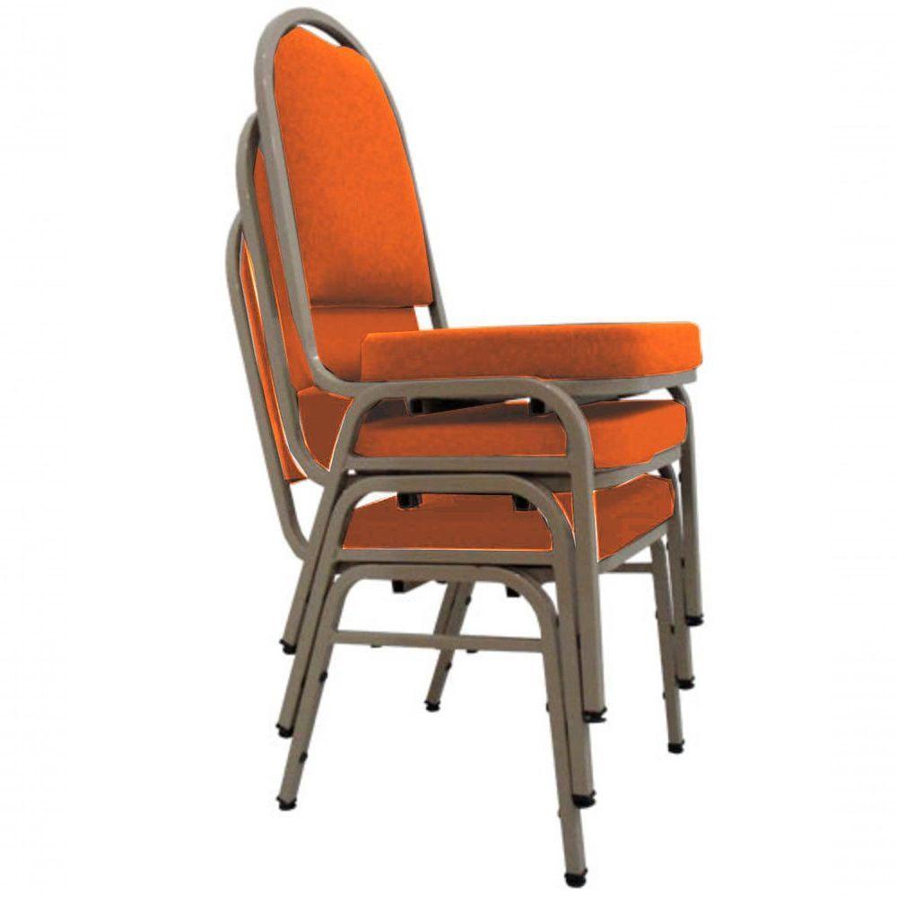 03 Cadeiras Para Hotel E Auditório Linha Hotel Laranja - 1