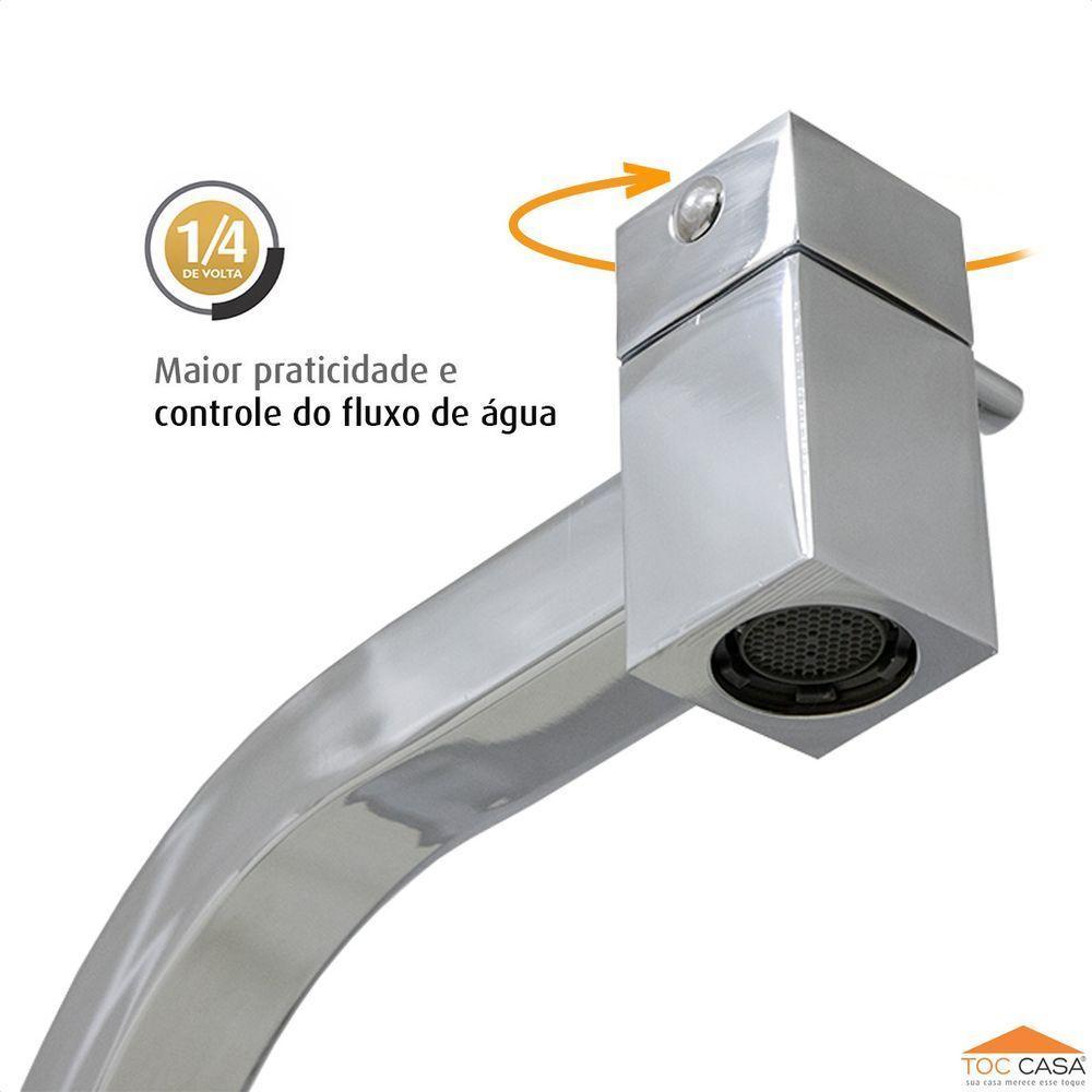 Torneira Cuba Link Quadrada 45° Baixa Mesa Inox Cromado 1197 - 4