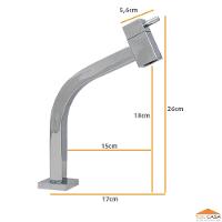 Torneira Cuba Link Quadrada 45° Baixa Mesa Inox Cromado 1197 - 3