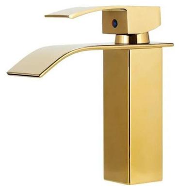 Torneira Cascata Dourada Inox Misturador Agua Quente Fria