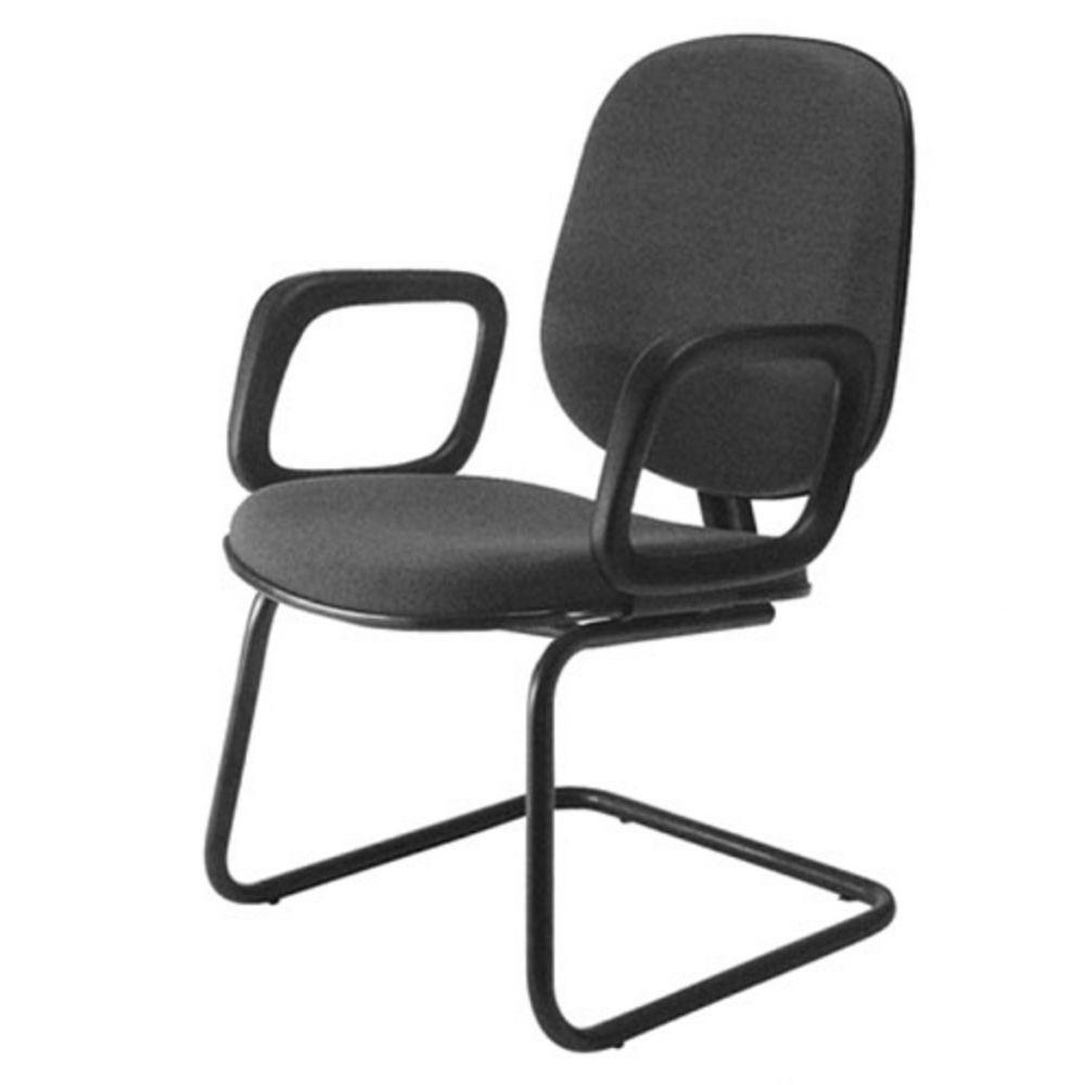 Cadeira Diretor Com Braços Base Fixa Em S Linha Uno Preto - 2