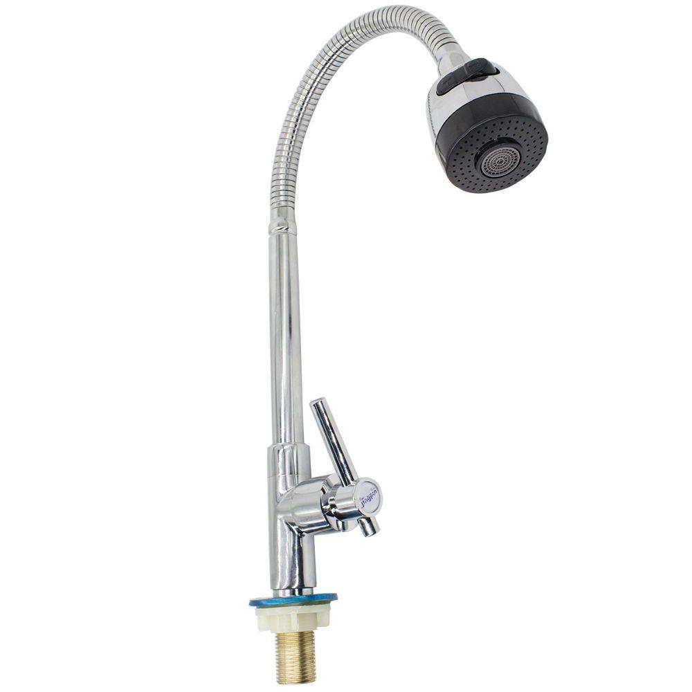 Torneira Gourmet Flexível Cromada Cozinha Mesa Bancada 1/4 Volta - 2