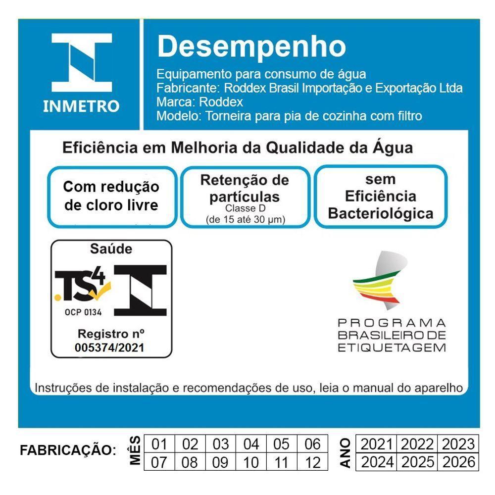 Torneira c/Filtro Cozinha Mesa Gourmet + 1 Refil Extra - 3