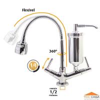 Torneira c/Filtro Cozinha Mesa Gourmet + 1 Refil Extra - 5