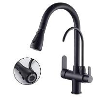 Torneira Preta Monocomando Luxo 360 Filtro Extensível Quente - 1