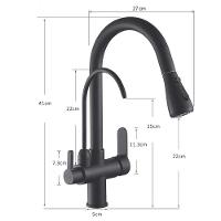 Torneira Preta Monocomando Luxo 360 Filtro Extensível Quente - 5