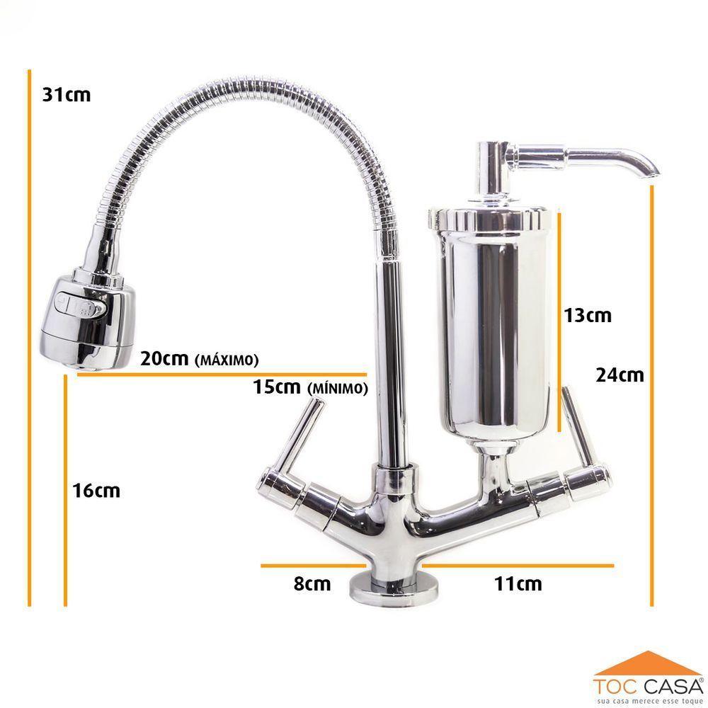 Torneira c/Filtro Cozinha Mesa Gourmet + 01 Refil Extra - 4