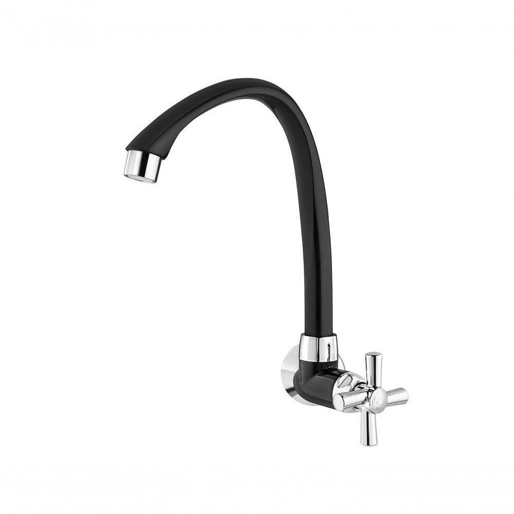 Torneira Tigre Cozinha Parede Alta Cross Preta 1/2Equot - 1