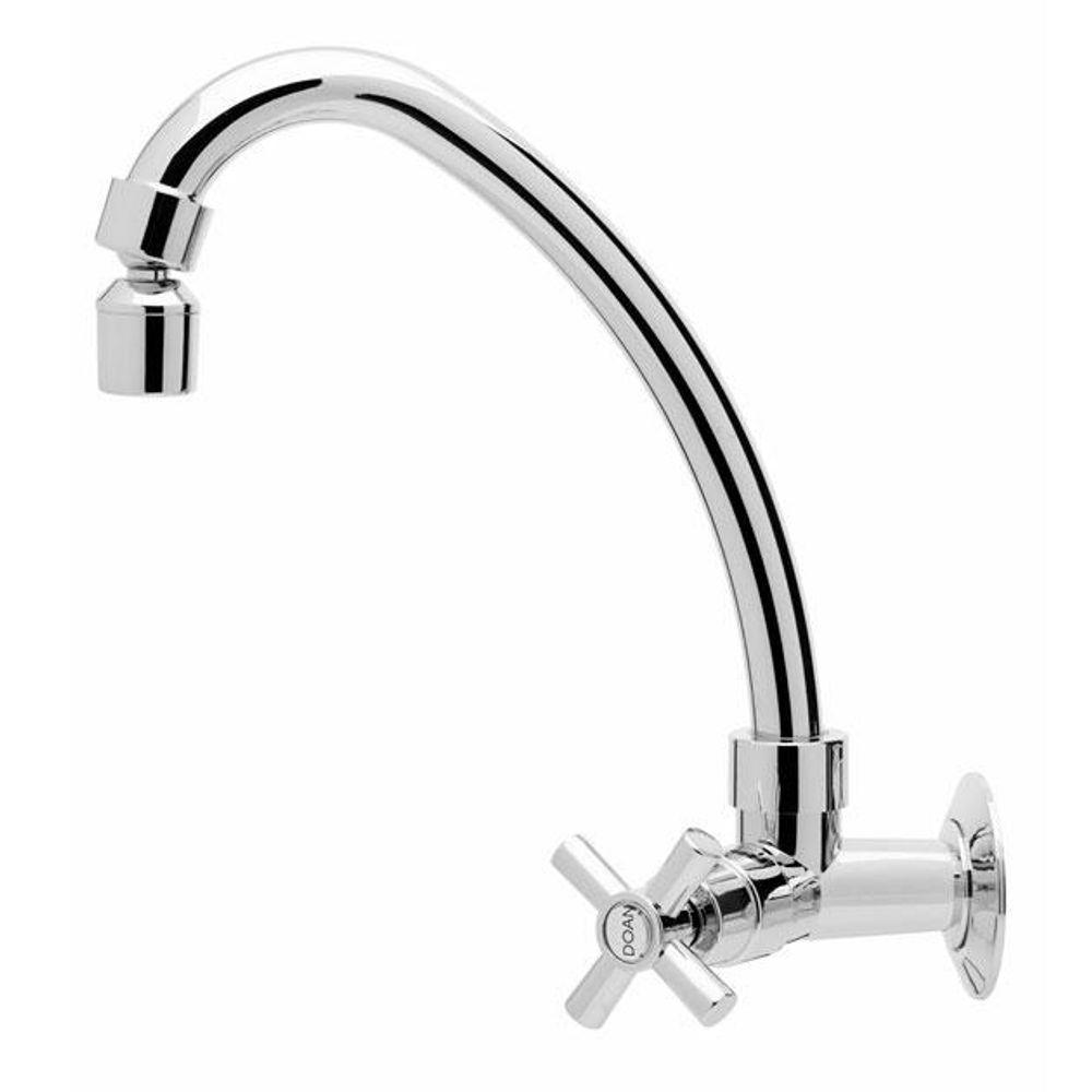 Torneira Cozinha Parede Cruzeta Com Arejador Cromada - 1