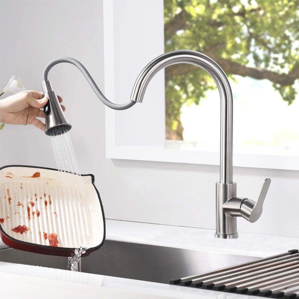 Torneira Pull Down Goumet Bancada Cozinha Metal Escovado - 7