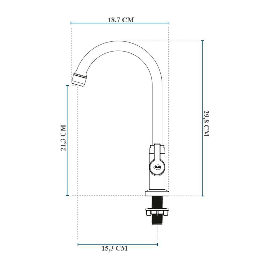 Torneira Blukit De Bancada Confort 1/4 De Volta Branca - 2
