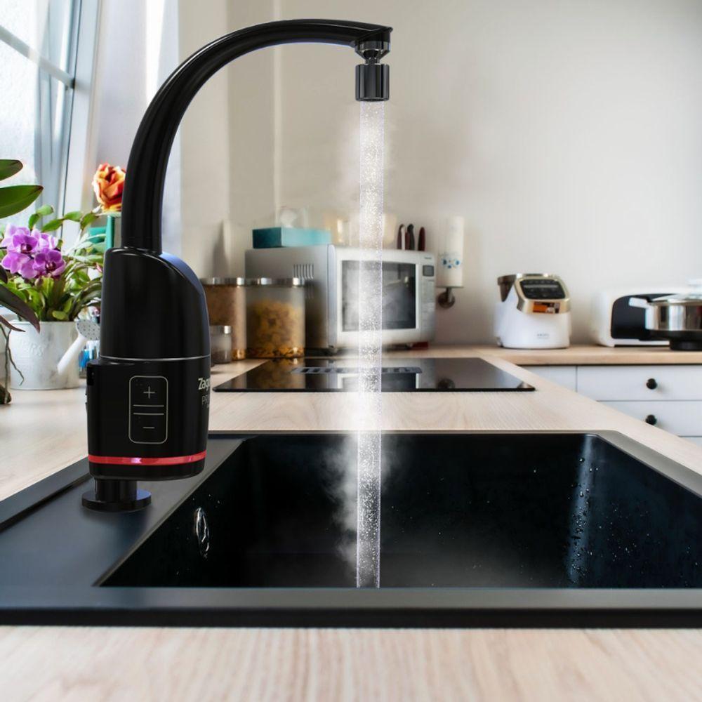Torneira Eletrônica Zagonel Prima Touch 5500w De Parede Ou Bancada Preto - 220v - 3