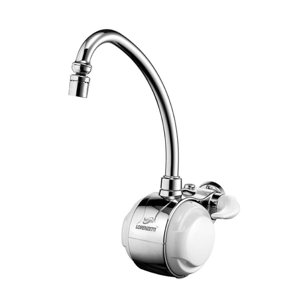 Torneira Elétrica Versátil Lorenzetti De Parede 220v 5500w - Cromado Com Branco - 1