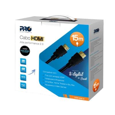 Cabo Hdmi Macho X Macho 19 Pinos 3d Imagem Em 4k 15m