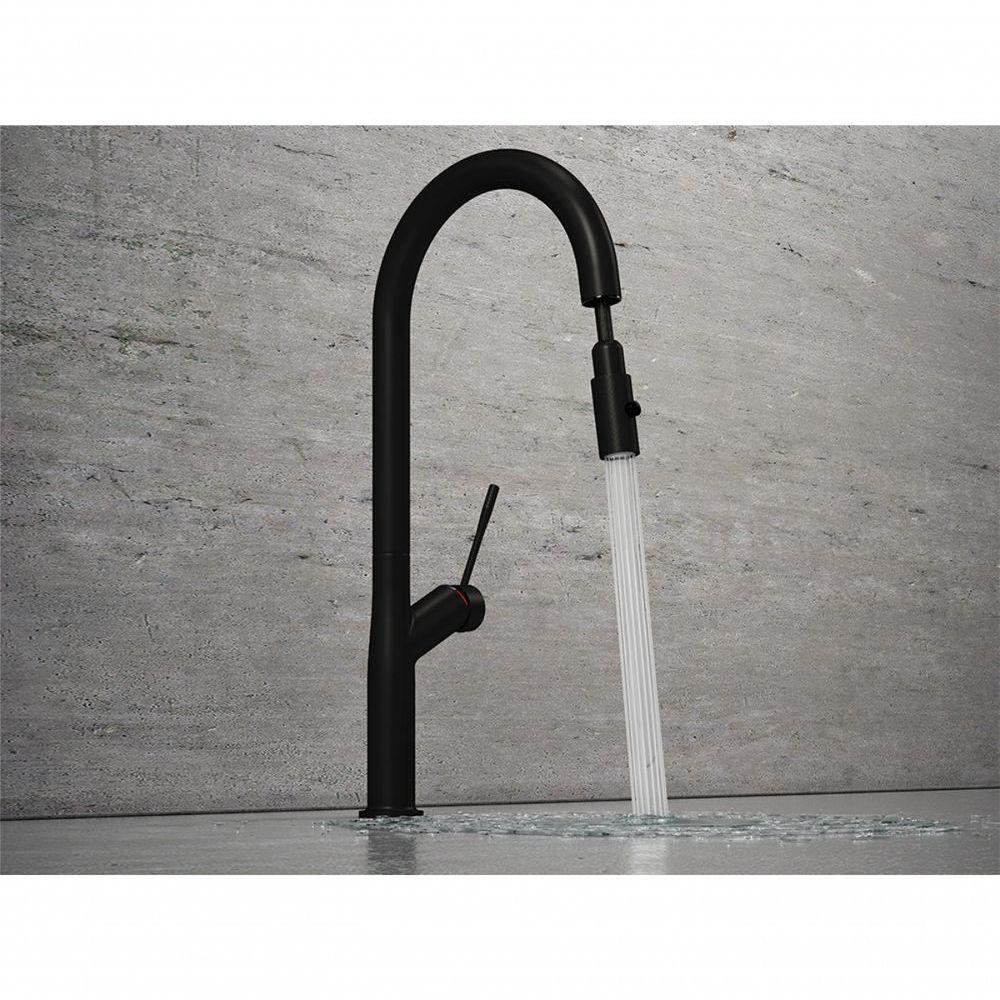 Misturador Monocomando 400 Gourmet Extensível Black Matte - Debacco - 2