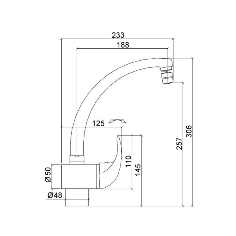 Misturador Monocomando Cozinha Mesa Allure 2257 C71 - Lorenzetti Cromado - 1