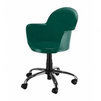 Cadeira Giratória Base Cromada Polipropileno Moon Verde - 1