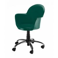 Cadeira Giratória Base Cromada Polipropileno Moon Verde - 2