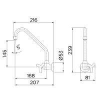 Torneira Para Cozinha De Parede Docolprimor - Docol - 5