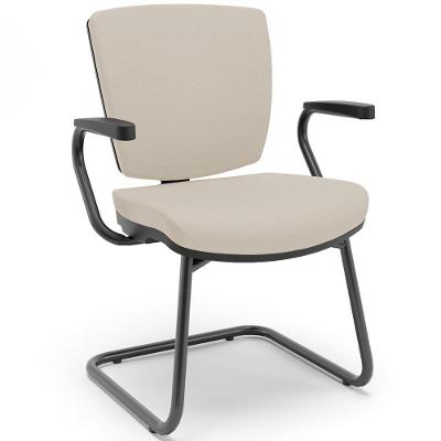 Cadeira De Escritório Fixa Executiva Office Preto Slim Baixa Flexi P03 Vinil Beg