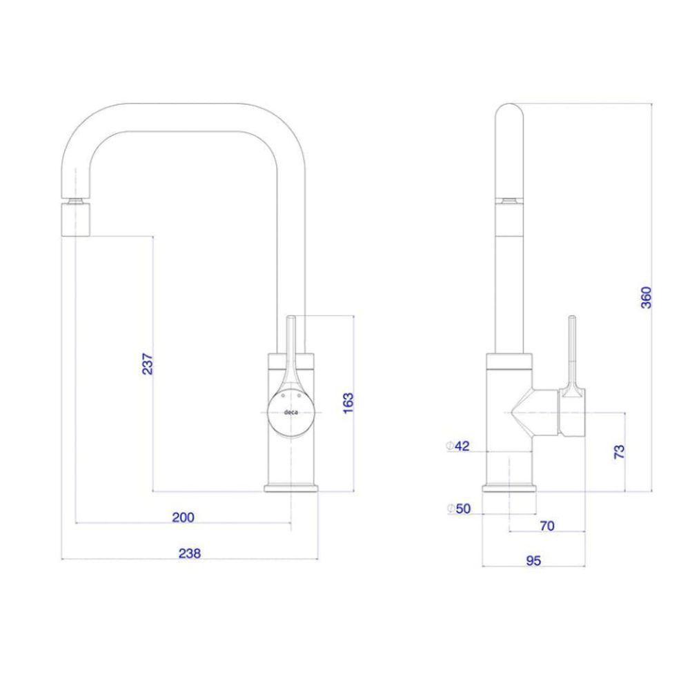 Misturador Monocomando De Mesa Para Cozinha Bica Alta Start - Deca Cromado - 2