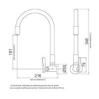 Torneira De Parede 1178 B27 Com Bica Flexível Lorenzetti - Preto - 4