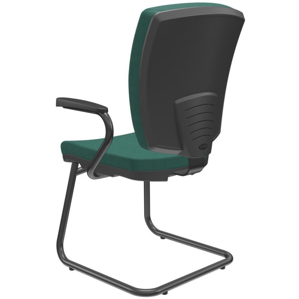 Cadeira De Escritório Fixa Executiva Office Preto Slim Alta Flexi P03 Poliéster Verd - 4