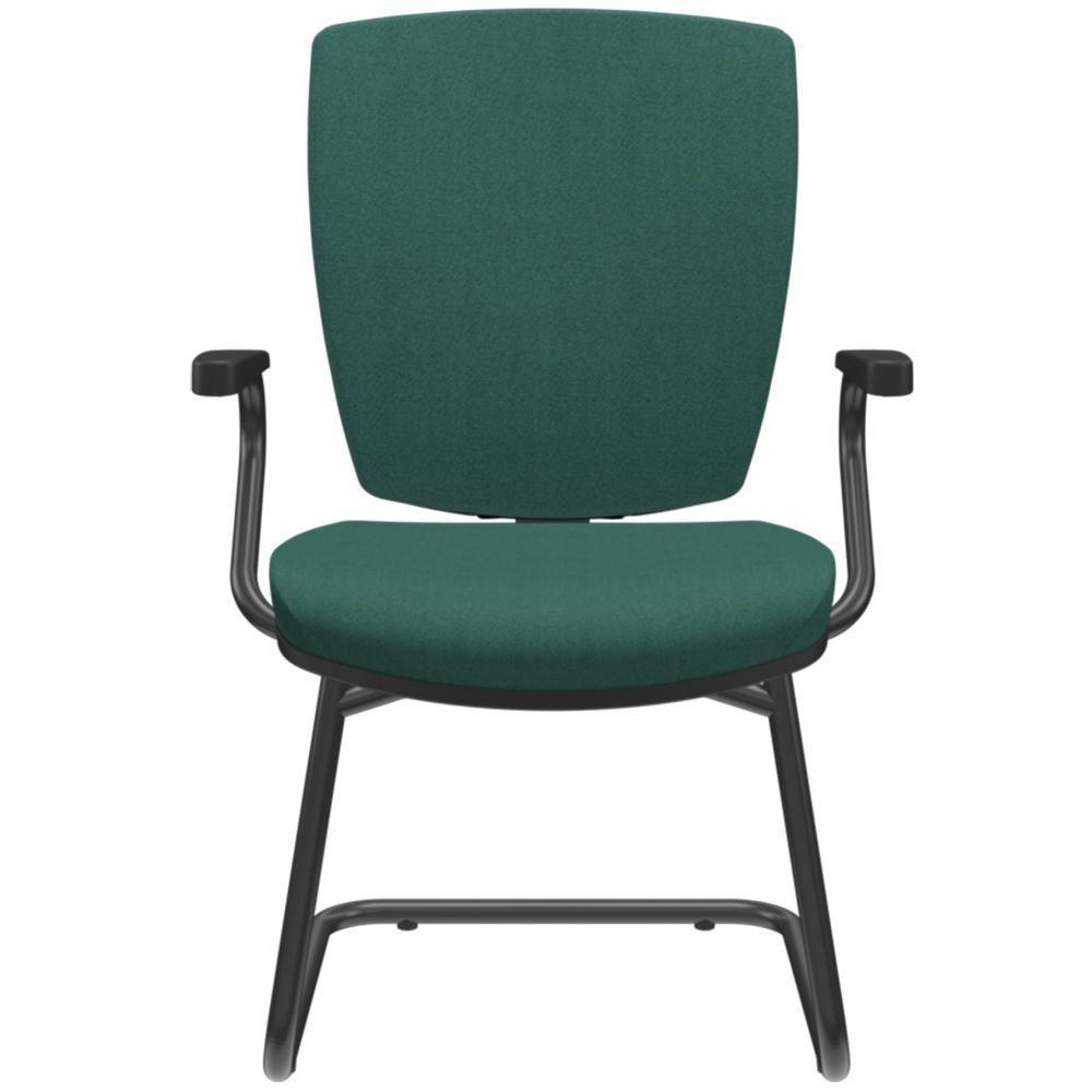 Cadeira De Escritório Fixa Executiva Office Preto Slim Alta Flexi P03 Poliéster Verd - 8