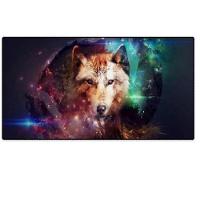 Mouse Pad Gamer Extra Grande Lobo Bordas Costuradas Base Ant - 1