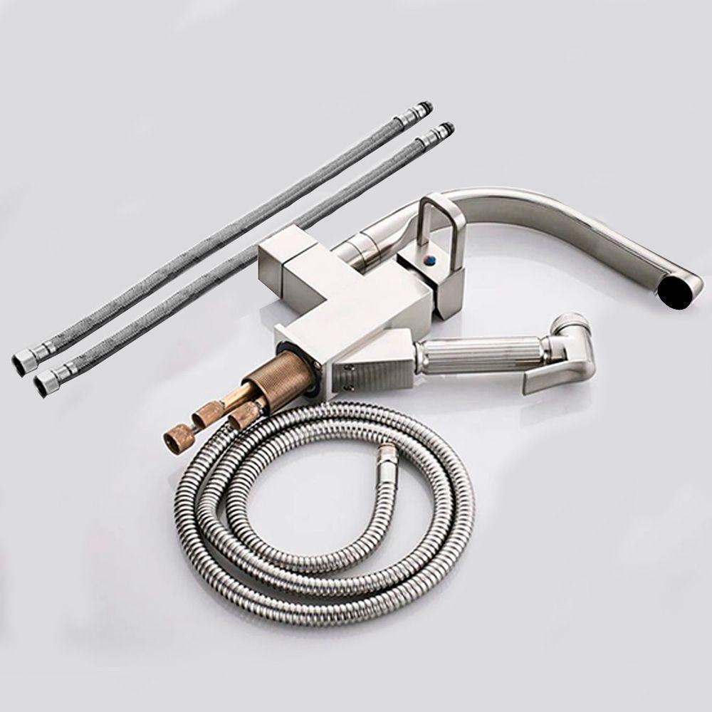 Torneira Ducha De Luxo 360º Gourmet Cozinha Ajustavel Monocomando Misturador Quente Frio 2 Em 1 - 4