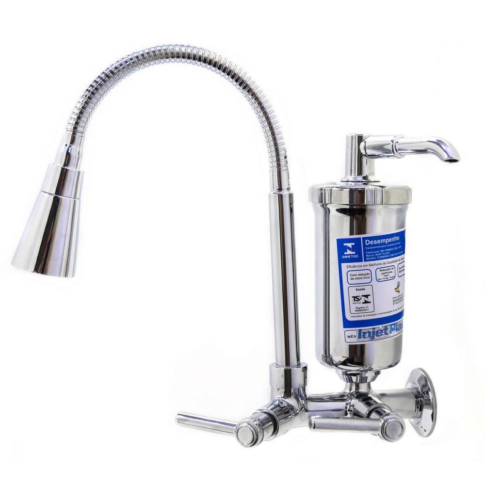 Torneira Com Filtro Cozinha Parede Gourmet Cônico - 1