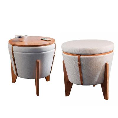 Kit 2 Puffs Decorativo Amsterdam Flex linho Bege