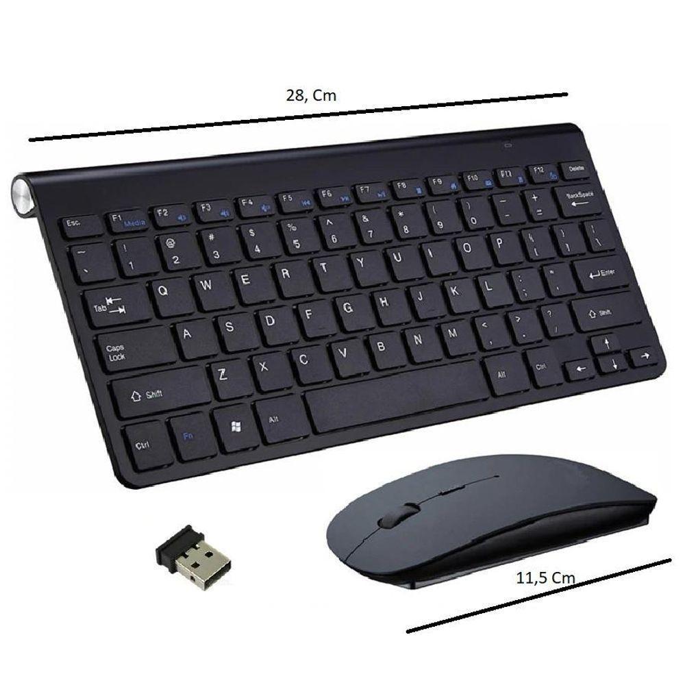 Kit Teclado Slim Com Mouse Sem Fio 2.4G Ultra Fino Para Pc N - 4