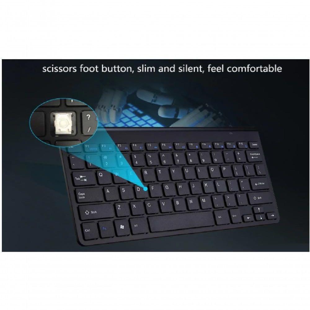 Kit Teclado Slim Com Mouse Sem Fio 2.4G Ultra Fino Para Pc N - 7