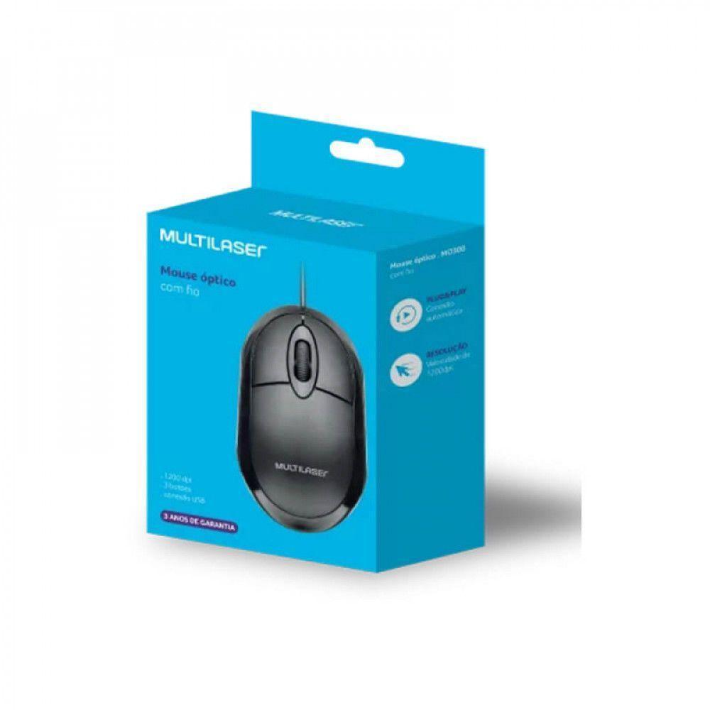 Mouse Usb Multilaser Optico Classic Mo300 Preto - 2