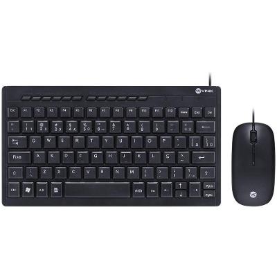Teclado Mini Chocolate E Mouse Usb Corp Flat Abnt2/1200Dpi Cabo Usb 1.8M Preto - Dc120