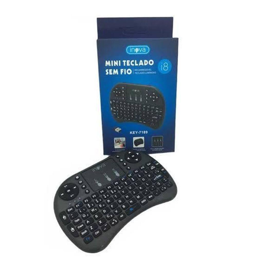 Mini Teclado Sem Fio Inova Key-7189 Recarregável Touchpad - 2