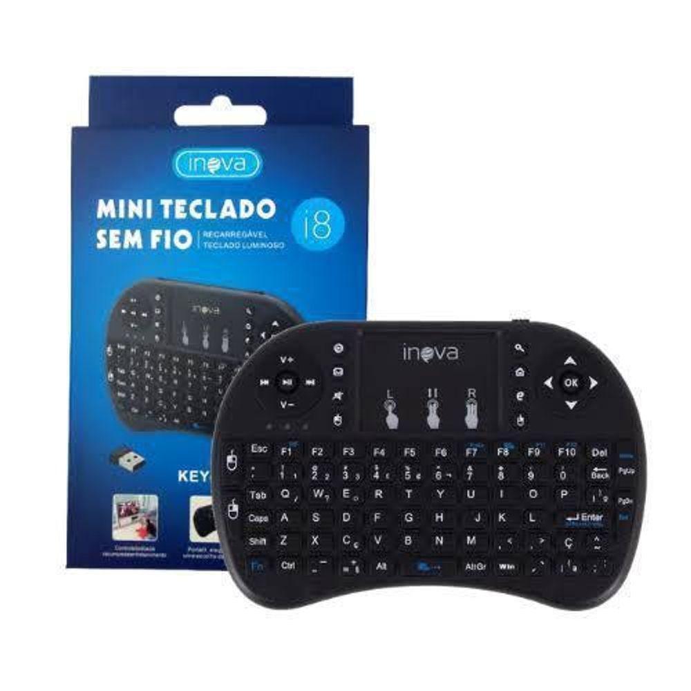 Mini Teclado Sem Fio Inova Key-7189 Recarregável Touchpad - 3
