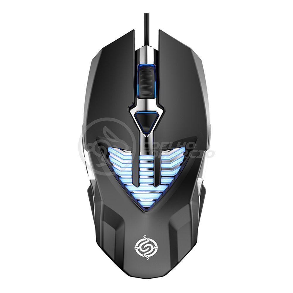 Mouse 4 Botões Com Fio Rgb 7 Cores Macro Ergonômico Q1 Preto - 1