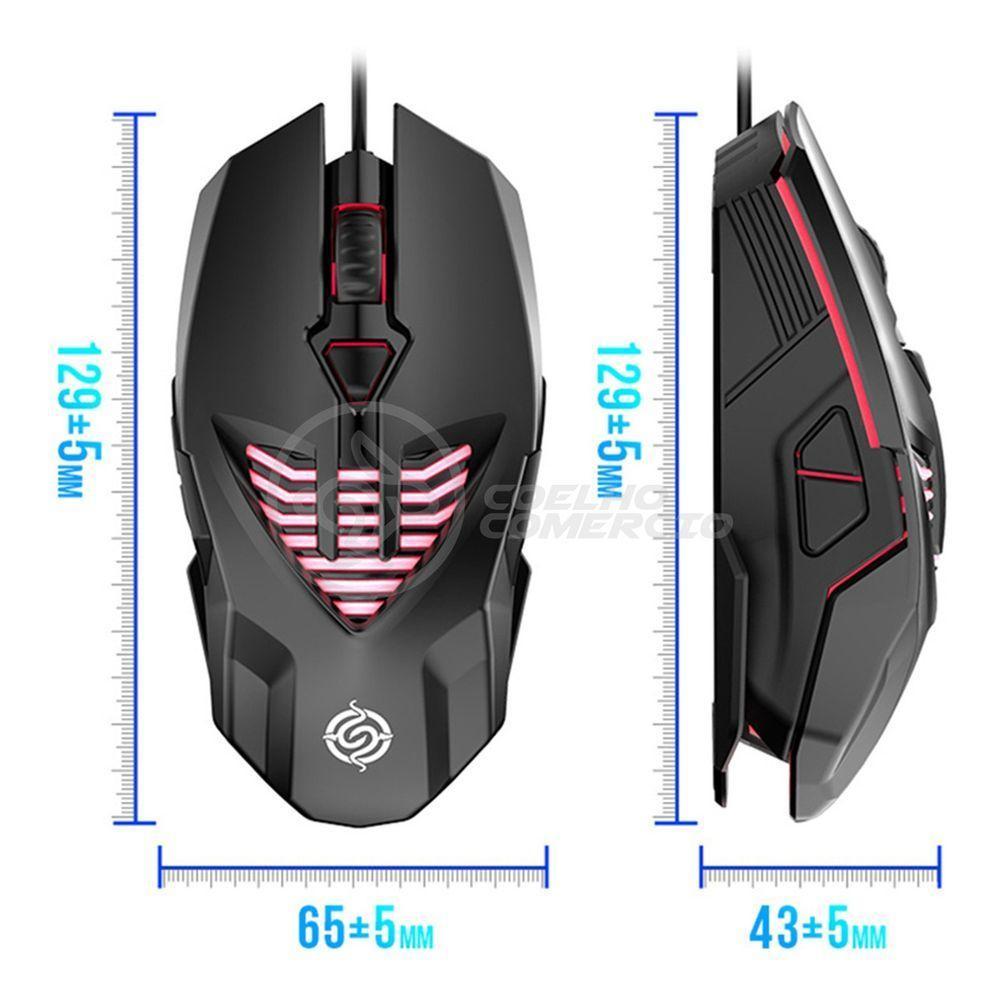 Mouse 4 Botões Com Fio Rgb 7 Cores Macro Ergonômico Q1 Preto - 3