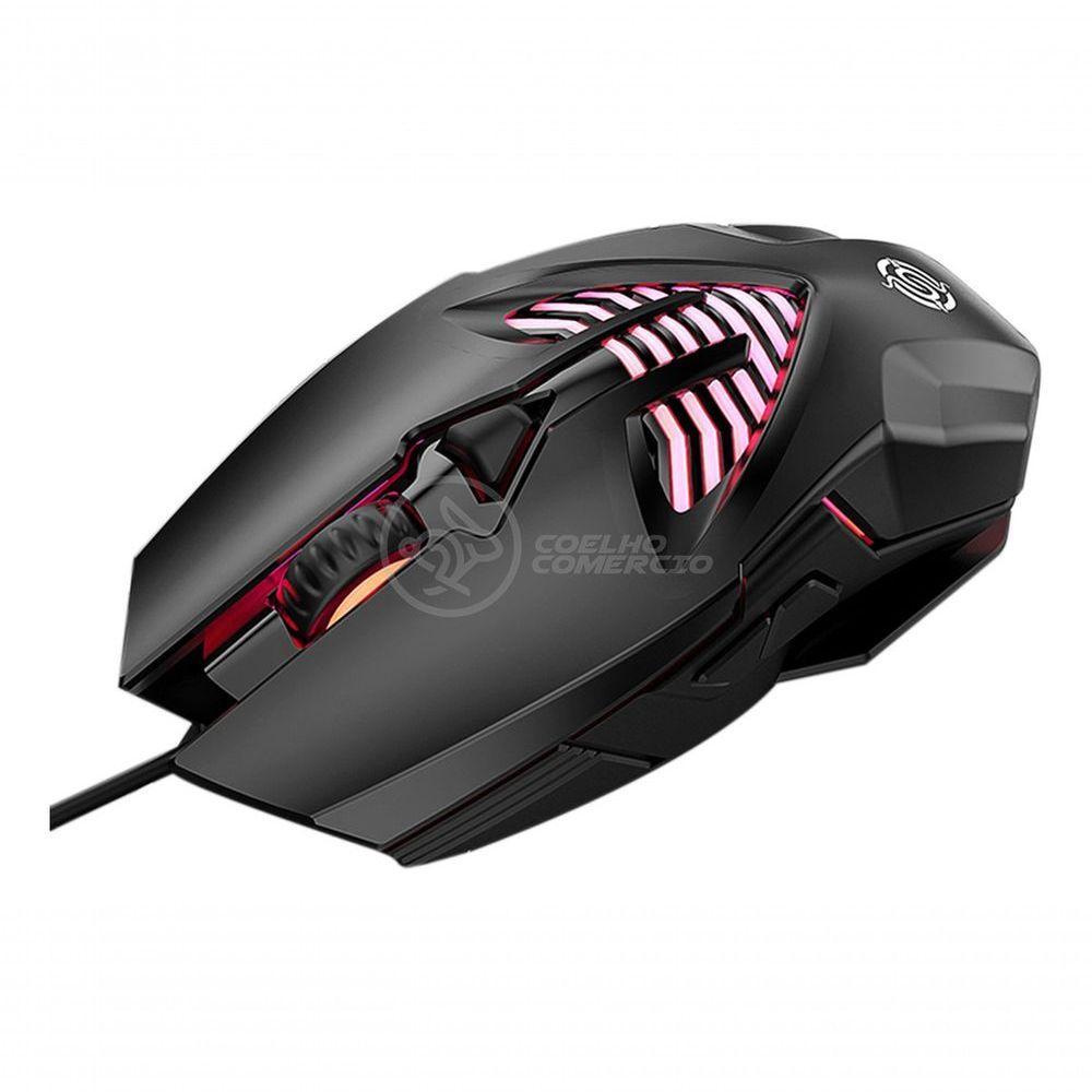 Mouse 4 Botões Com Fio Rgb 7 Cores Macro Ergonômico Q1 Preto - 4