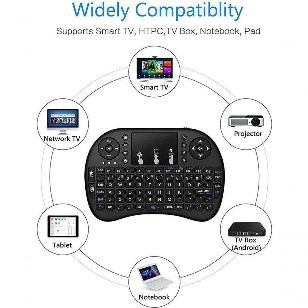 Mini Teclado L8 Sem Fio 2.4Ghz Mouse Com Toutchpad - 4