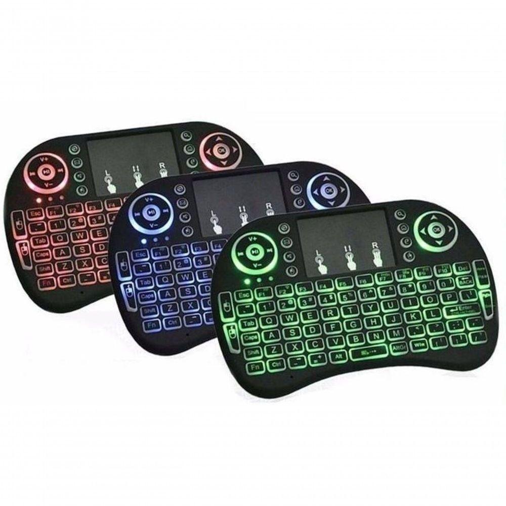 Mini Teclado Mouse Touch Sem Fio Wireless Com Luz Backlit - 2