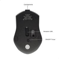 Mouse Wireless Sem Fio Receptor Usb Cabo V8