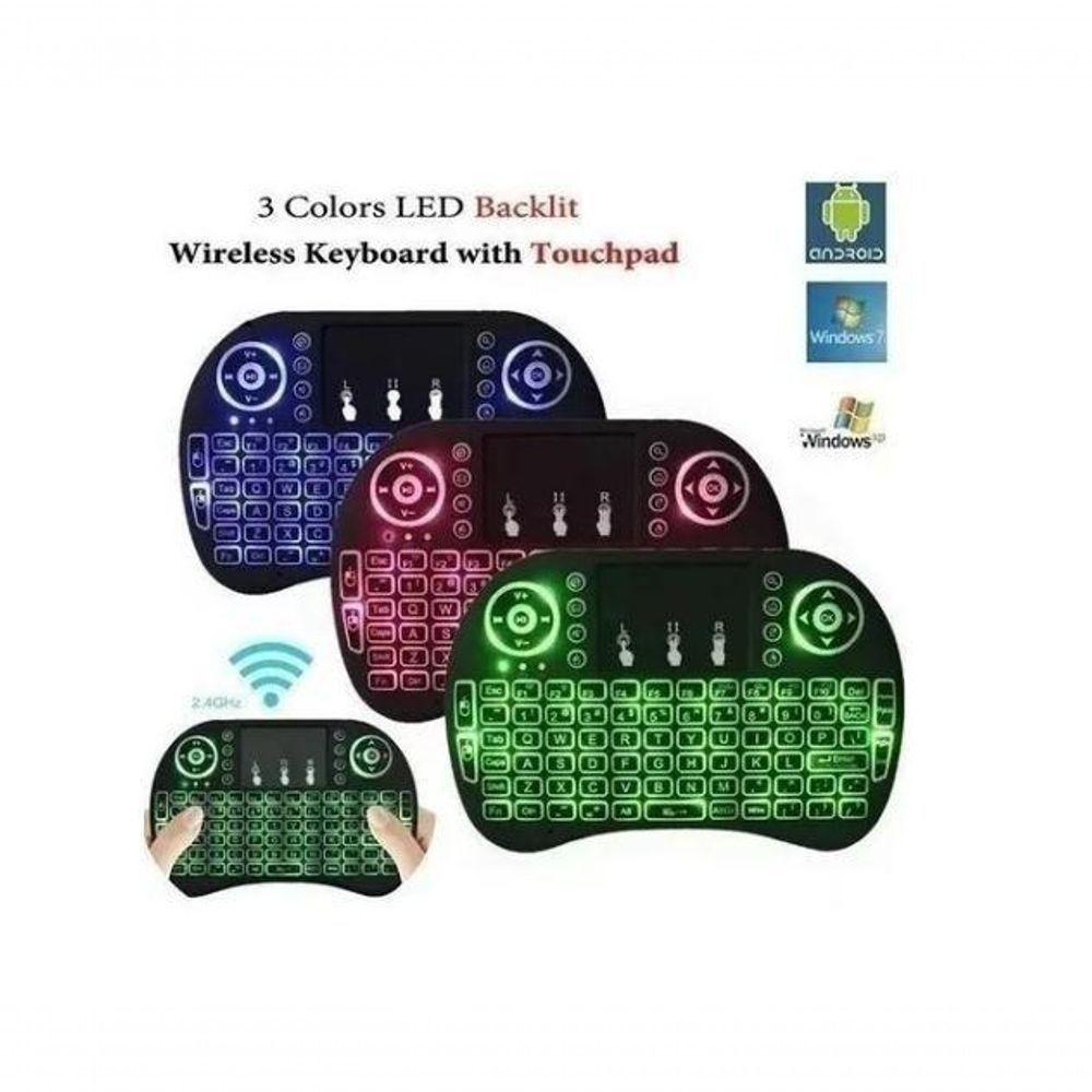 Mini Teclado Mouse Iluminado Led Touchpad Wireless Bluetooth - 6
