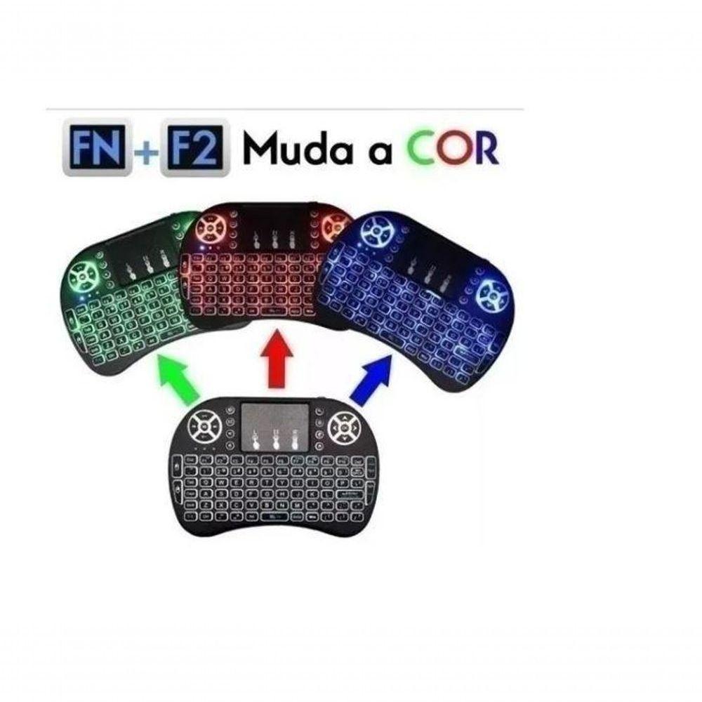 Mini Teclado Mouse Iluminado Led Touchpad Wireless Bluetooth - 7