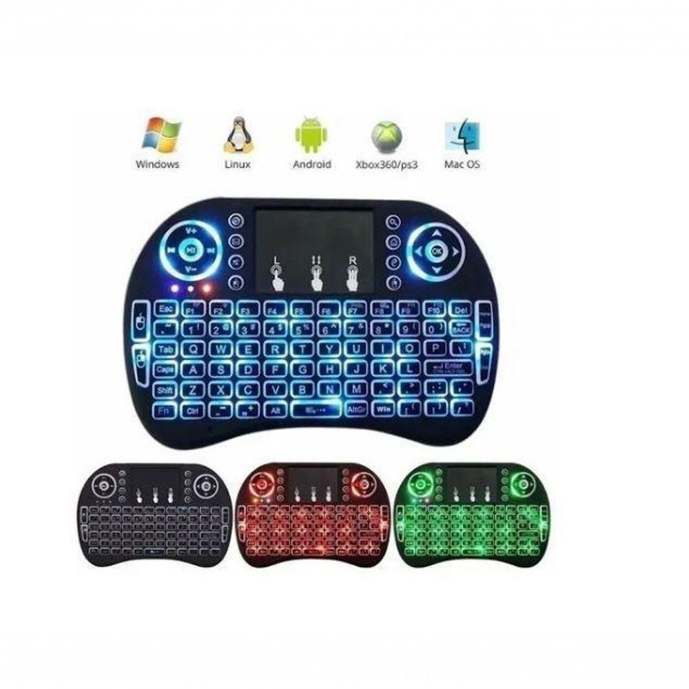 Mini Teclado Mouse Iluminado Led Touchpad Wireless Bluetooth - 8