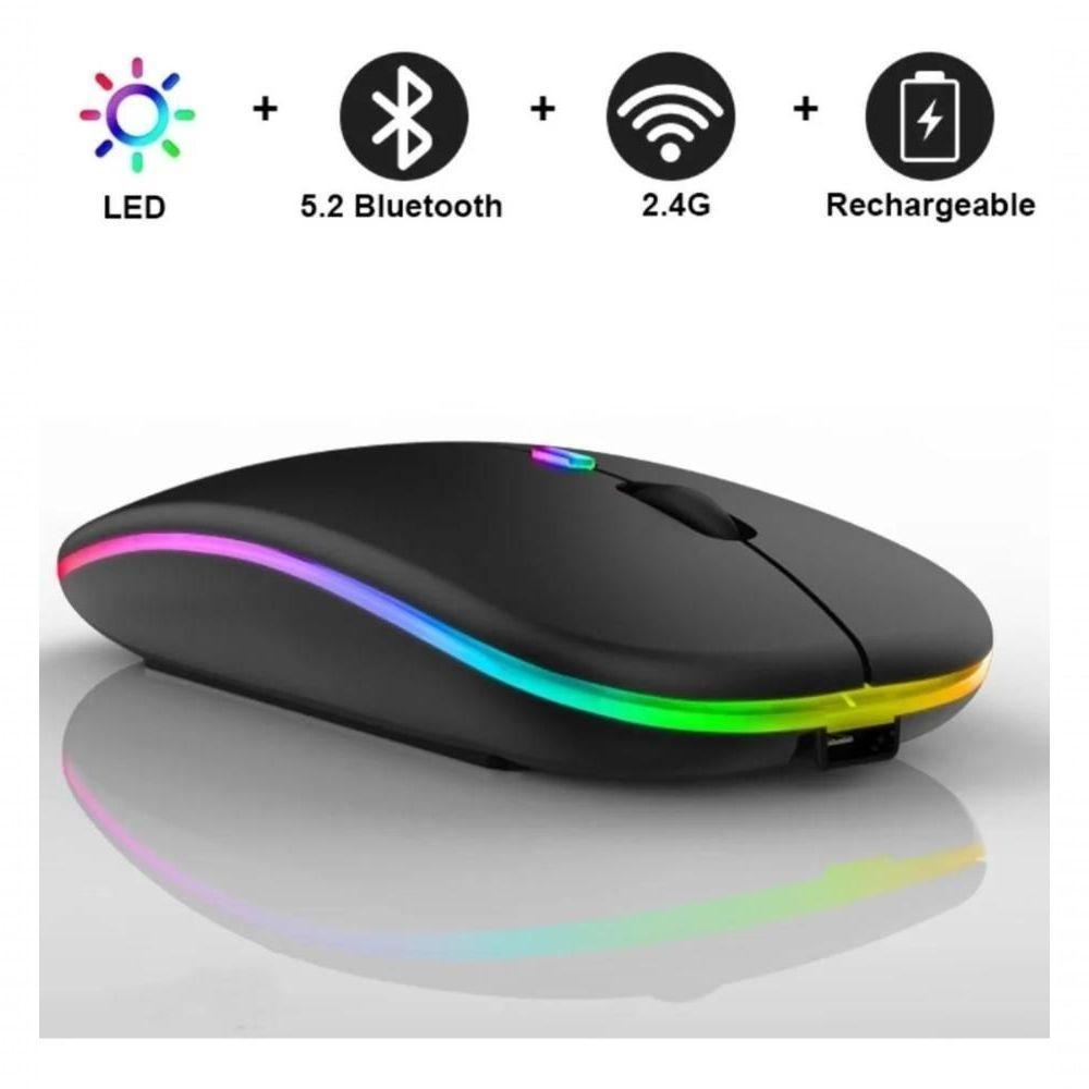 Mouse Sem Fio Bluetooth Wireless Recarregável E-1300 Pro Pre - 3