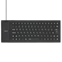 Teclado Dobravel Emborrachado Resistente Agua Usb Preto - 1
